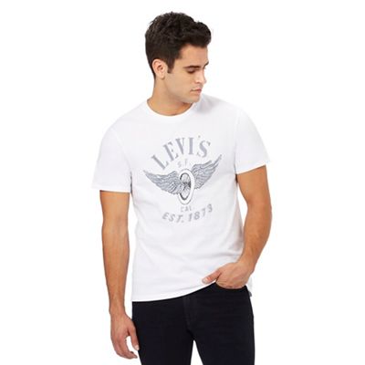 Levi's White 'Winged wheel' print t-shirt